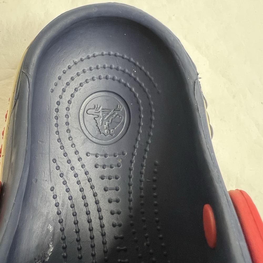 Crocs Kids J2 Blue Red Mickey Mouse Clogs Slip On Disney Shoes Youth Size 2 - Picture 6 of 8